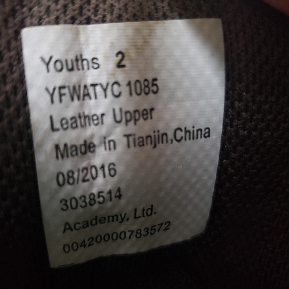 JUSTIN Leather Brown Round Toe Camouflage Boots Youth Sz 2 - Picture 7 of 8